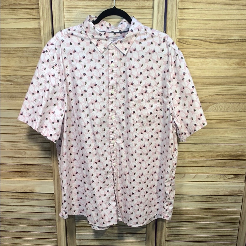 Amazon Essentials Men's Pink Patterned Shirt Size XXL